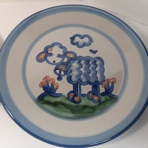 M A Hadley Horse and Sheep 11" Heavy Ceramic Dinner Plate Stoneware